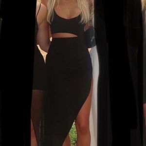 Elegant Black Cutout Dress